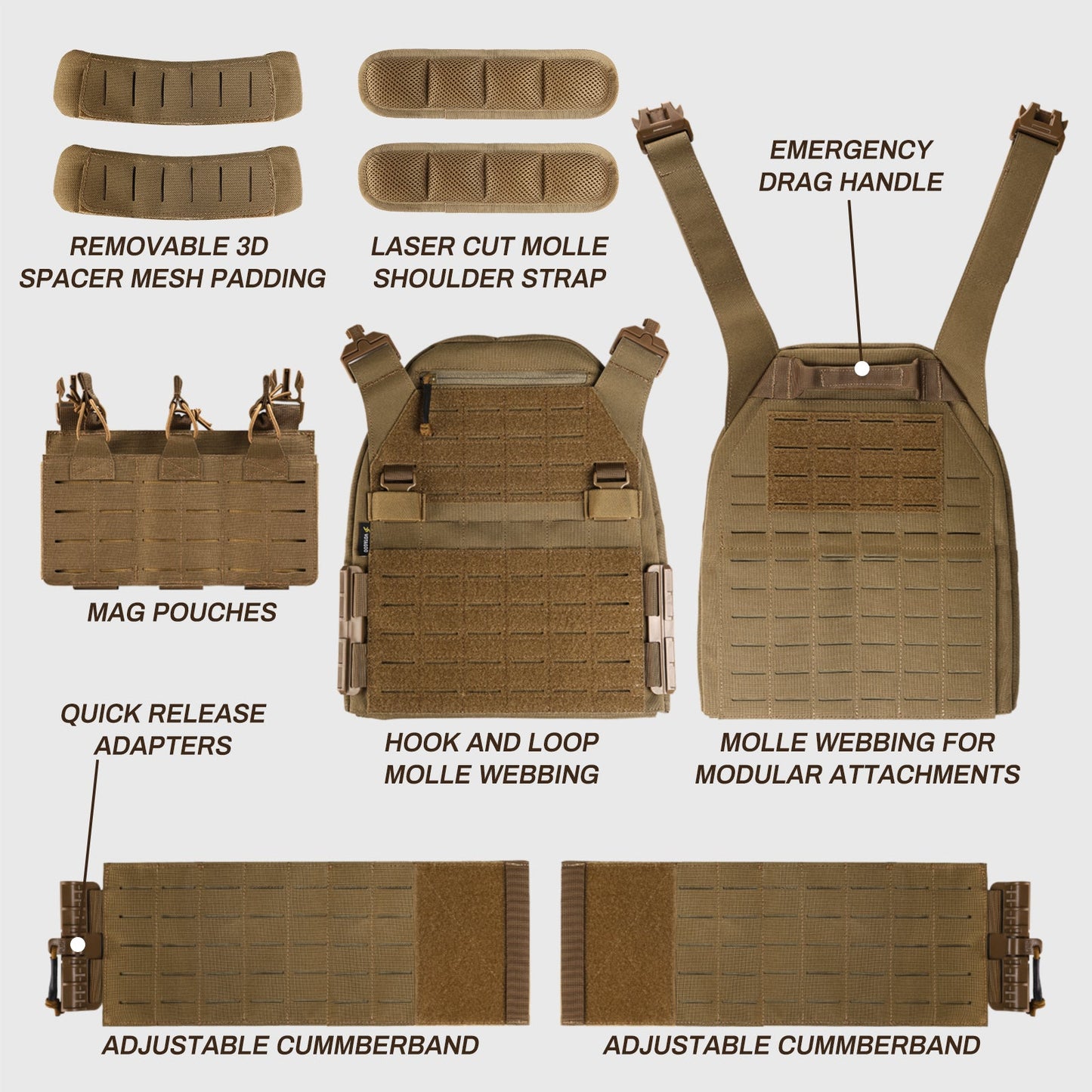 Votagoo 1000D Nylon Military Vest Quick Release Y014 Tactical Vest