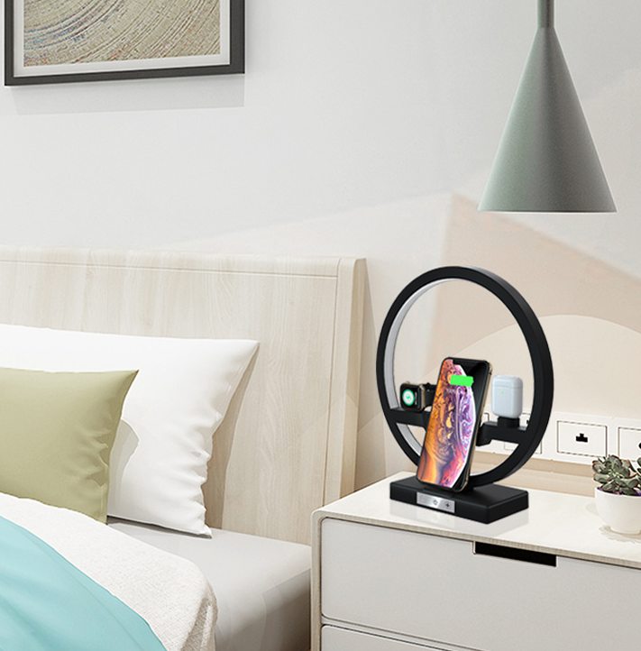 Cargador Inalámbrico 3 en 1 Aplicable para Teléfono Móvil, Reloj, Auriculares, Lámpara de Mesa, Soporte de Carga, Éxito de Ventas
