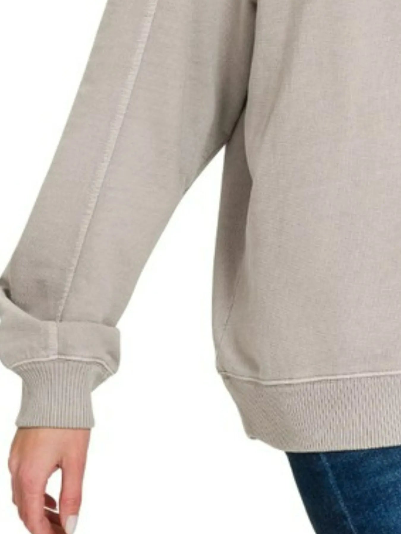 Zenana - Sweat à capuche en tissu éponge avec teinture pigmentaire et lavage aux enzymes