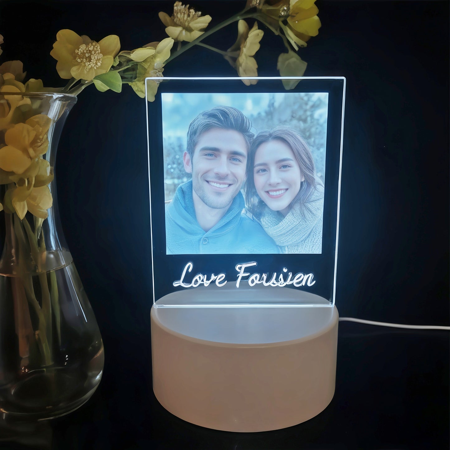Veilleuse LED photo personnalisée – Lampe de table personnalisée, cadeau pour petite amie ou femmes