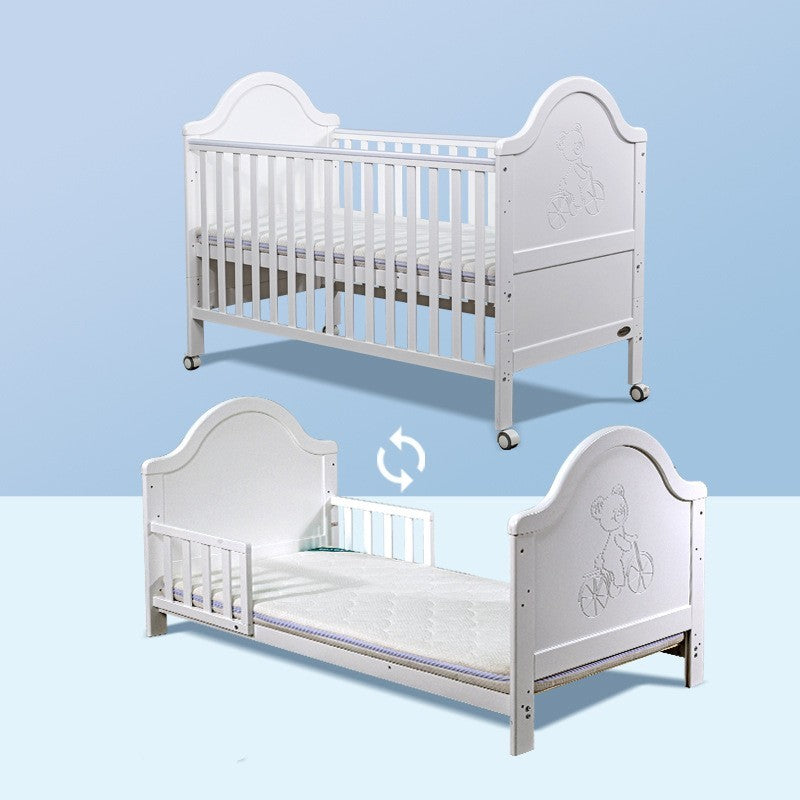 Lit de bébé multifonction à épissure en bois de pin