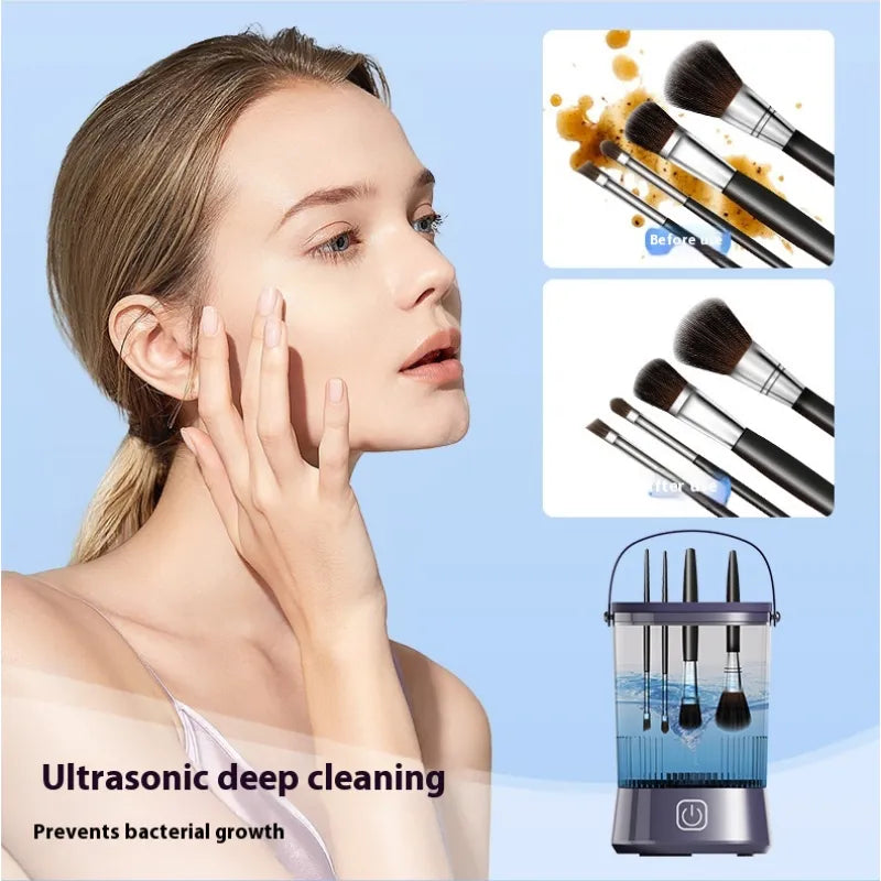 Electric Makeup Brush Cleaner – One-Wash Multi-Brush Cleanser & Dryer for Fast, Effortless Cleaning