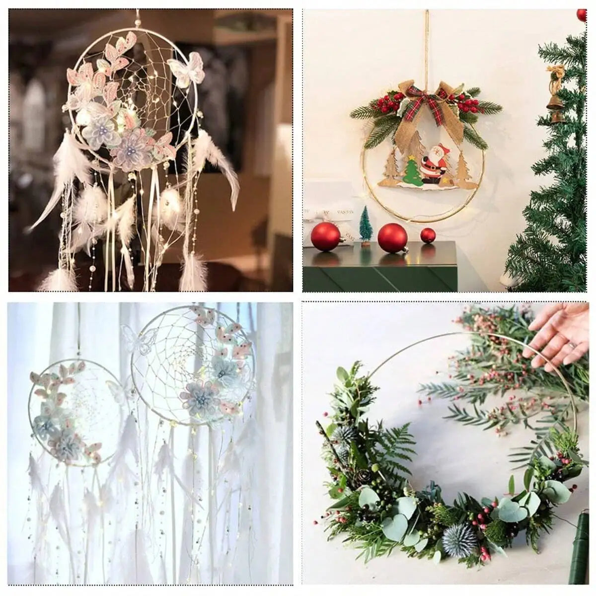 1pc/5pcs /10pcs 2 Sizes Wreath Gold Hoop Rings For DIY Floral Wedding Decorations,Dream CatcherAnd Wall Hanging Crafts