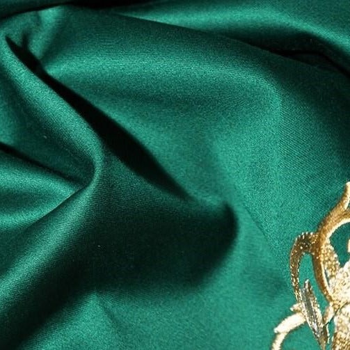 Parure de housse de couette brodée Royal Green Lake (Coton égyptien)