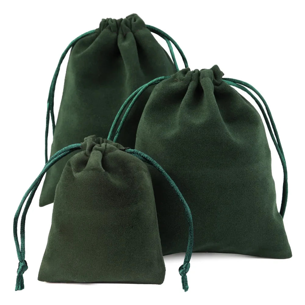10pcs Drawstring Velvet Jewelry Gift Bags | Soft Plush Multi-Color Pouches for Wedding Christmas Party