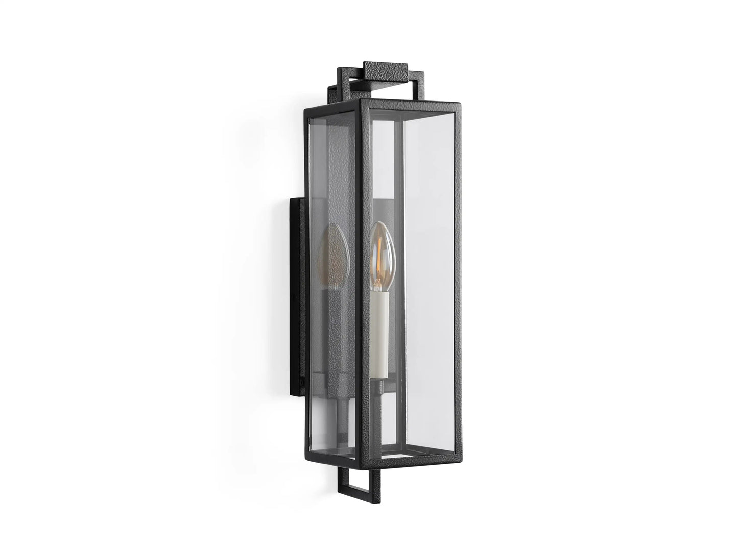 Outdoor Iron Wall Lantern 16.5" E12 Porch Patio Light Fixture
