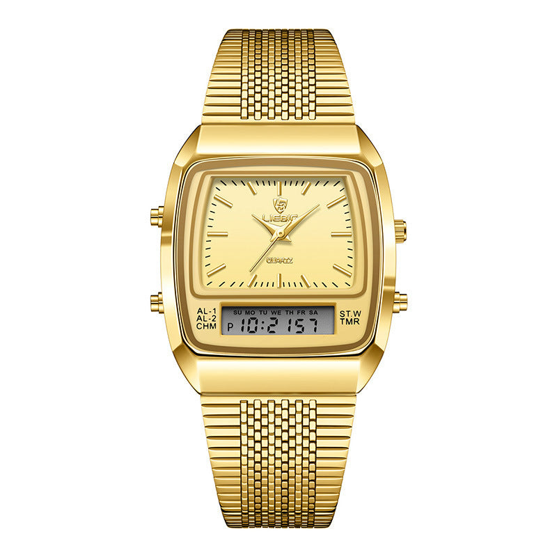Business Casual Mesh Belt Watch – Waterproof Double Display