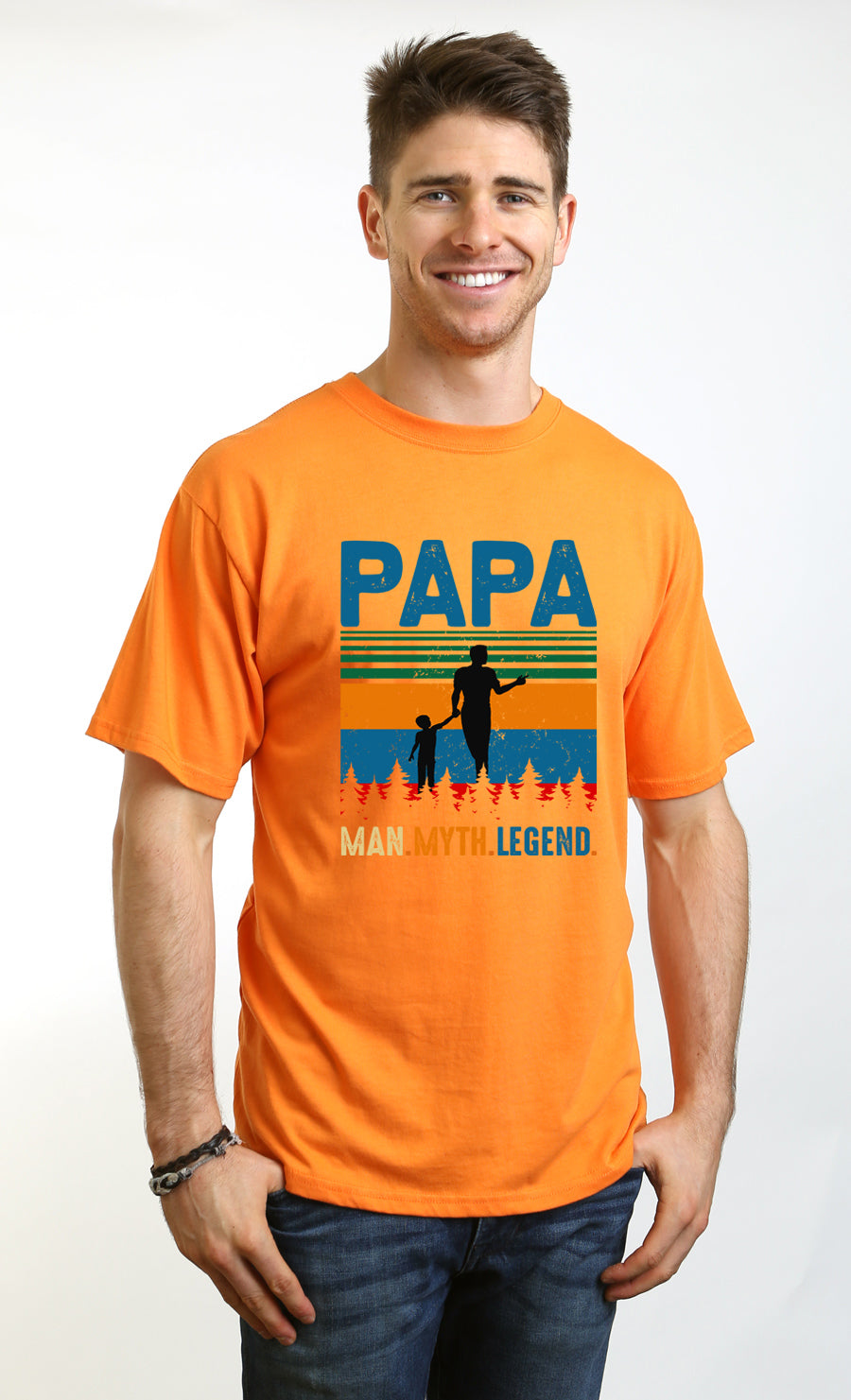 T-shirt graphique Papa Man, mythe, légende en bambou-viscose/coton bio à manches courtes pour homme