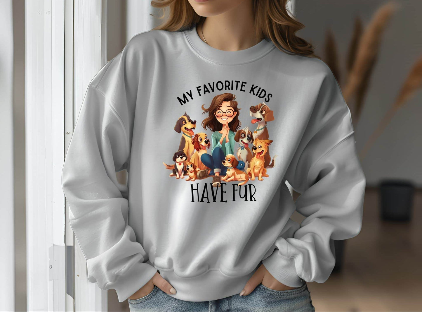 My Favorite Kids Have Fur Sweatshirt – Cozy Pet Lover Pullover