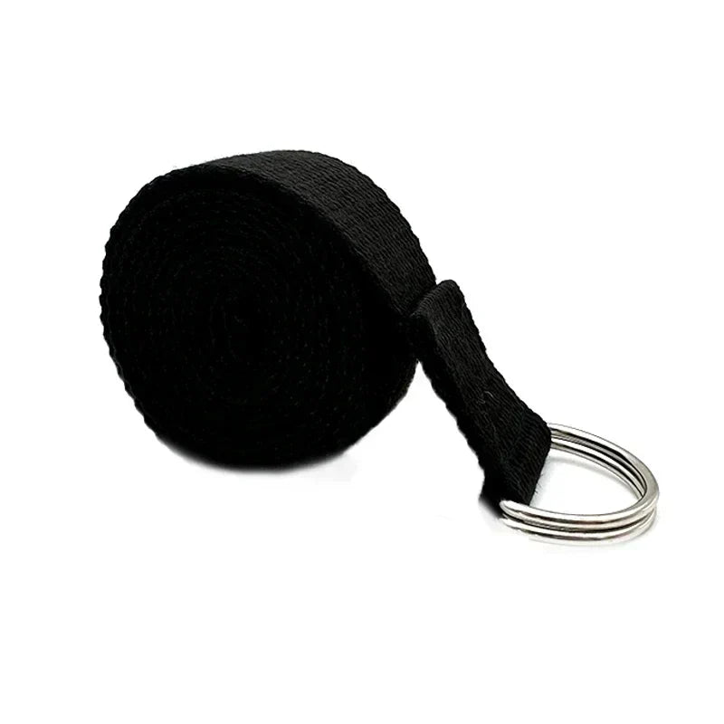 1.8m Cotton Yoga Strap with D-Ring Buckle | Adjustable Stretching Aid for Flexibility