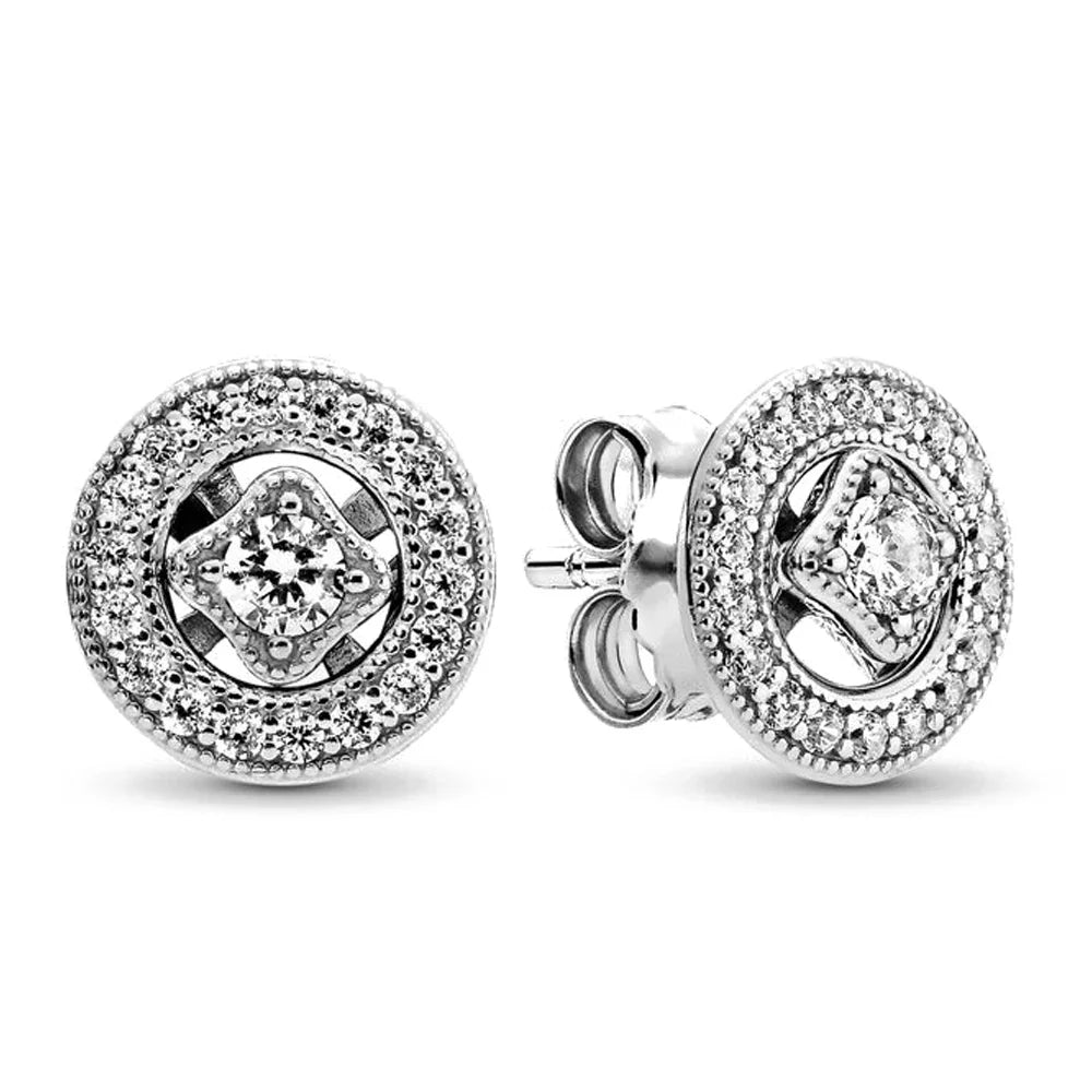 925 Silver Double Hoop Five-pointed Star Stud Earrings | Fine Jewelry Gift for Women