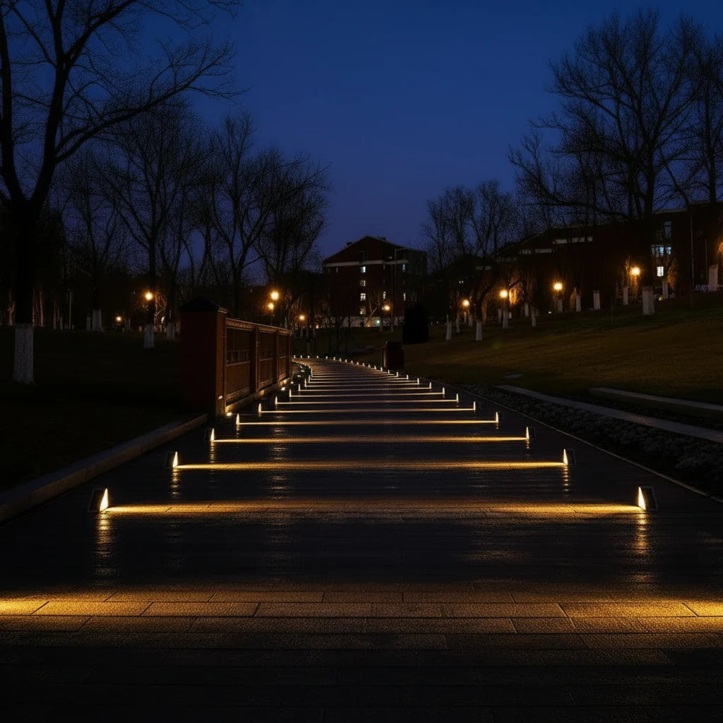 Outdoor Solar Step Lights Warm White RGB IP67 Waterproof Pathway Patio Yard