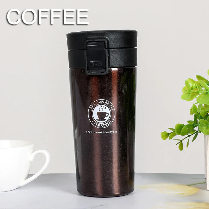 Mug isotherme 0,5L double paroi en acier inoxydable 304 Tasse à café Bouteille d'eau thermos sous vide Thé Café Anti-fuite Mug isotherme