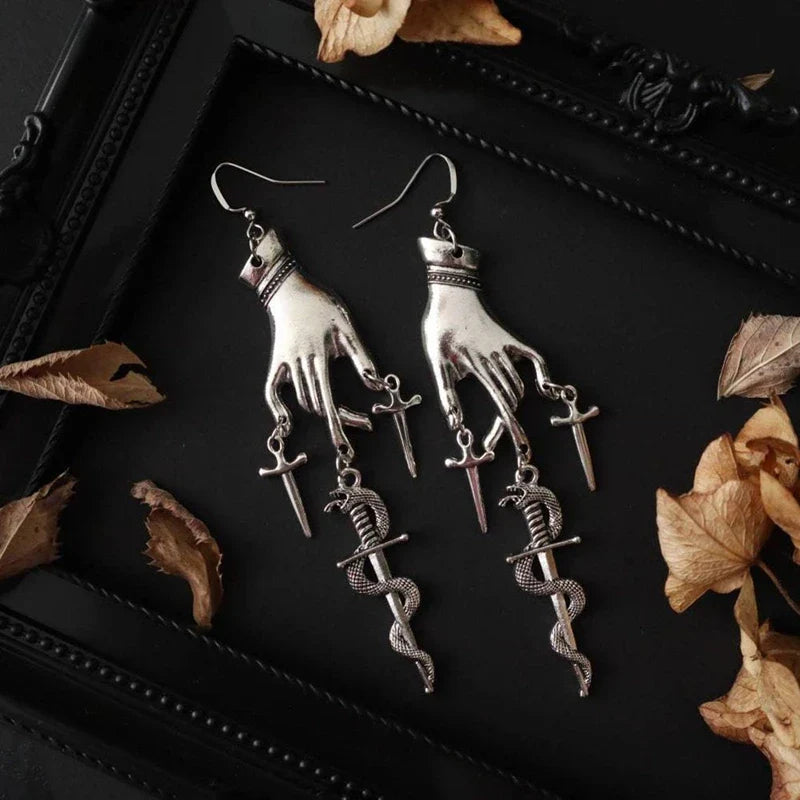 Sword Earrings for Women | Gothic Punk Drop Earrings
