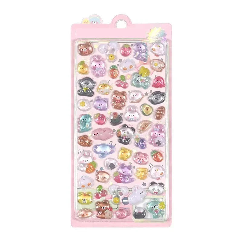 Japanese Anime Food Stamping Seal Fun | 3D Crystal Diamond Sticker Set for Kids
