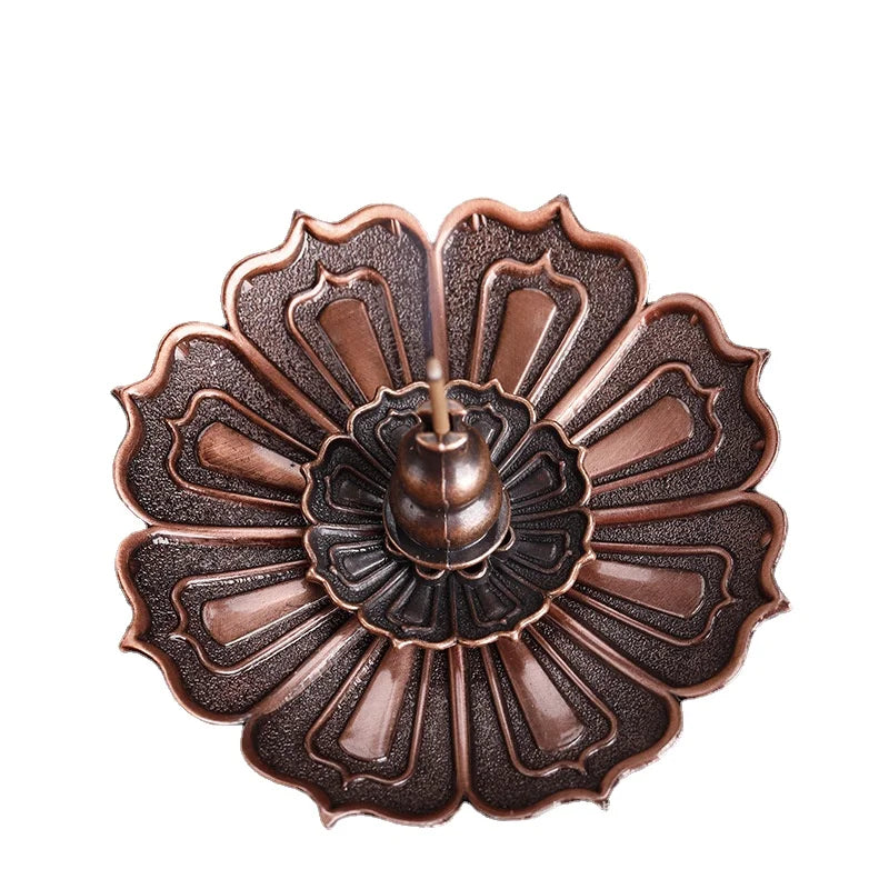 Lotus Incense Burner | Metal Lotus Ash Catcher for Stick and Cone Incense