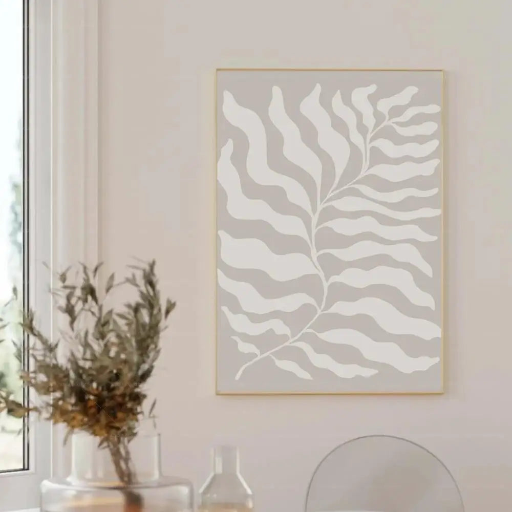 Art mural sur toile « Exposition Matisse Picasso » beige neutre, style milieu de siècle, pour salon, décoration d'intérieur, cadeau