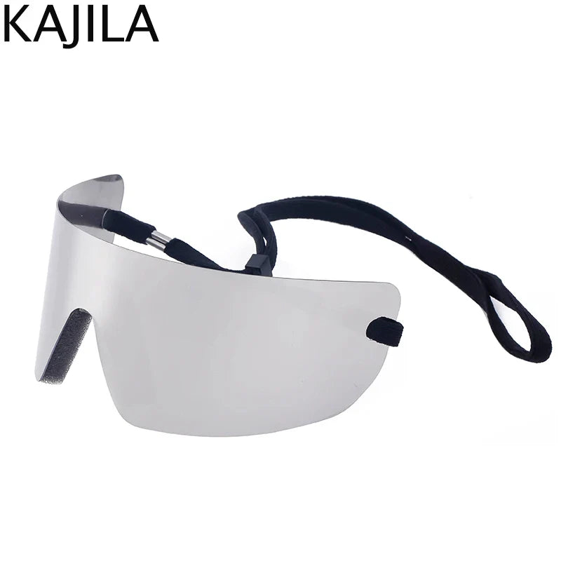 Oversized Punk Rimless Sunglasses | Y2K UV400 Mirror Lens Shades