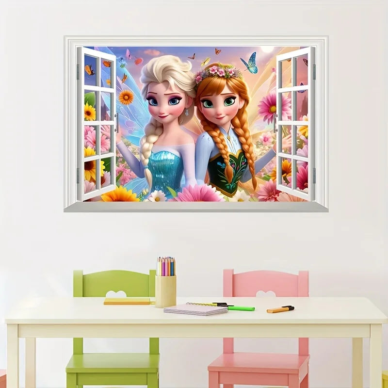 Princess Castle Wall Sticker | Magical Window Design for Kids Rooms