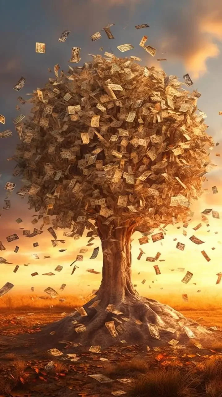 Arte de pared abstracto clásico, lujo, árbol del dinero dorado de la suerte, póster de impresión en lienzo HD, pintura decorativa para el hogar, sala de estar, dormitorio