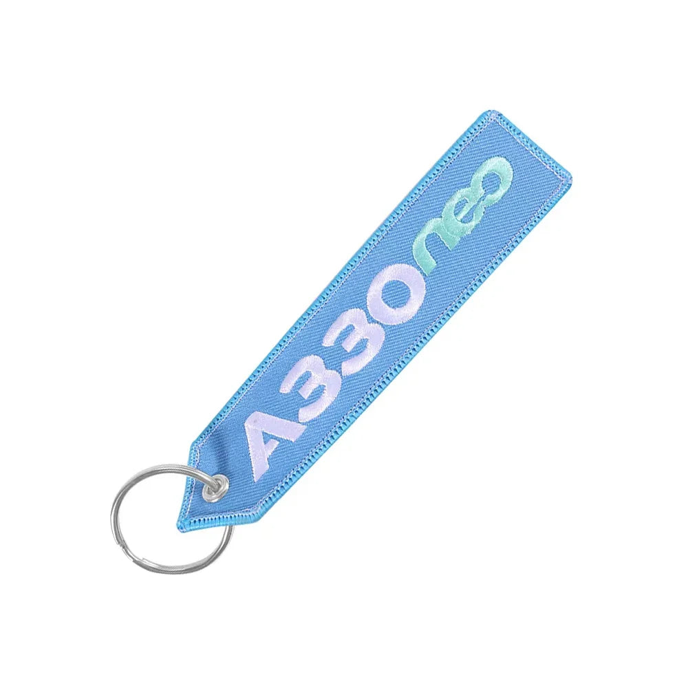 Airbus A330 NEO Keychain | Double-Sided Embroidery Aviation Gift