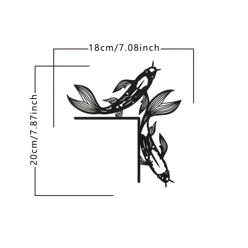 Décoration d'encadrement de porte Animaux marins en métal noir - Motifs Tortue, Dauphin, Poulpe, Hippocampe et Étoile de mer, Décoration murale marine côtière