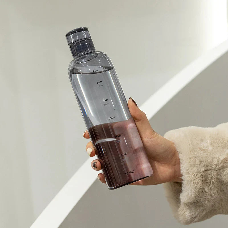 Hydration Time Water Bottle with Time Scale | Portable Sports Water Container