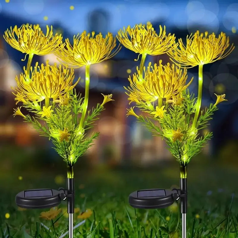2 luces solares LED de flores de Bian, lámpara de césped impermeable para exteriores, iluminación de paisaje para patio, camino, fiesta, Navidad