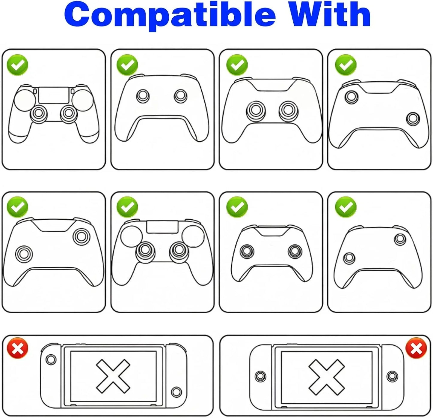 28 Pack Silicone Anti-Slip Thumb Grips for PS5 PS4 Controller | Multicolor Joystick Caps