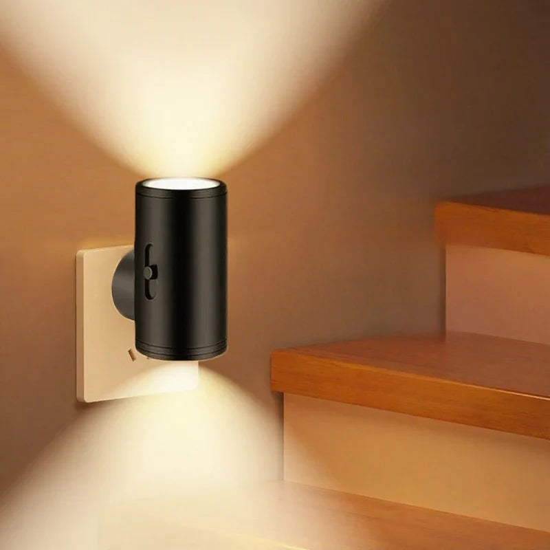 Plug In Dimmable LED Night Light Auto Sensor Bedside Bathroom Hallway Lamp