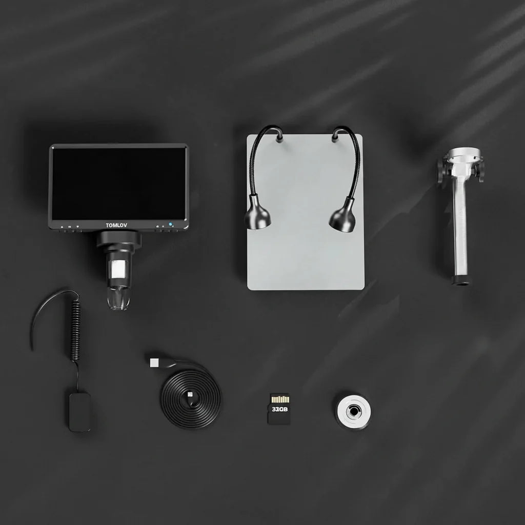 7 Inch LCD Digital Microscope 1200X 1080P Coin Soldering Camera