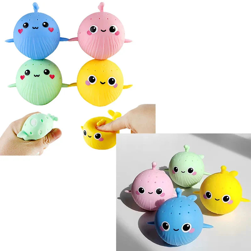 Squeeze Stress Relief Toys | Crab Duck Whale Octopus Bath Toys