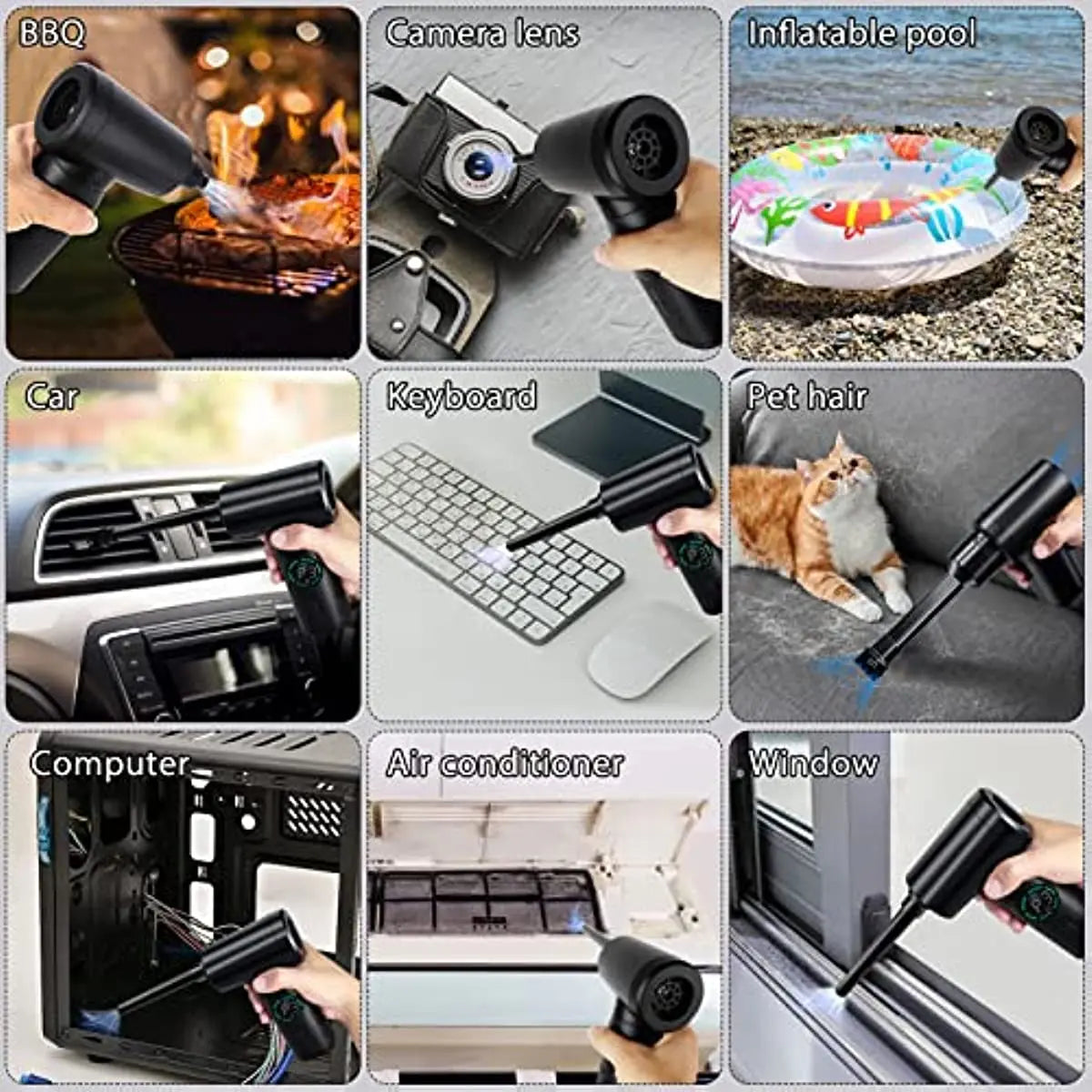 7500mAh Portable Air Duster – Cordless Compressed Blower & Vacuum for PC Keyboards