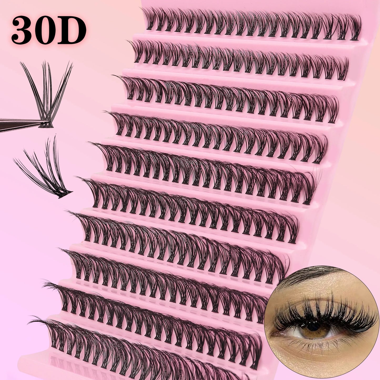 200pcs 30D Cluster False Eyelashes Set | DIY Eyelash Extensions