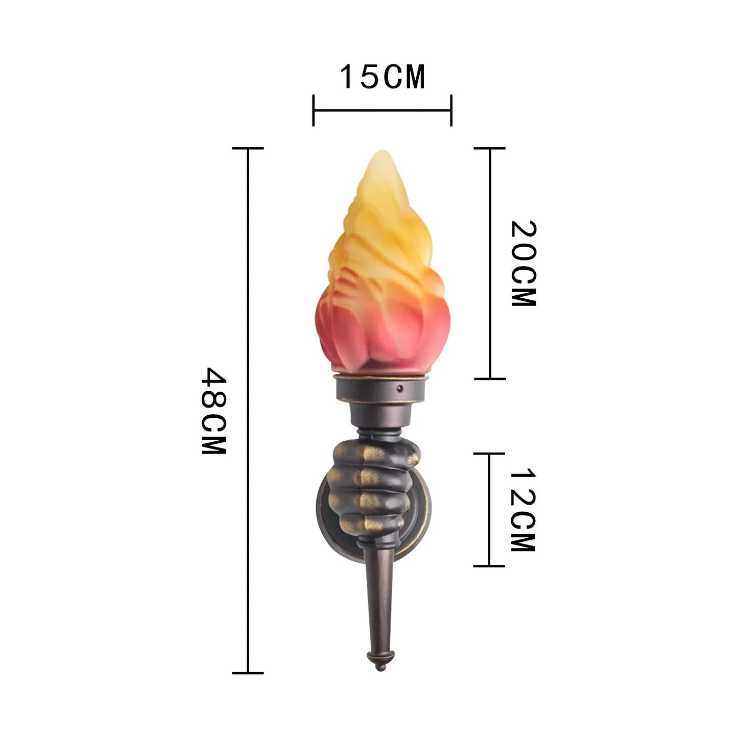 Pack of 2 Rustic Outdoor Wall Lights LED Flame Torch Lamps E27 Garden Lighting