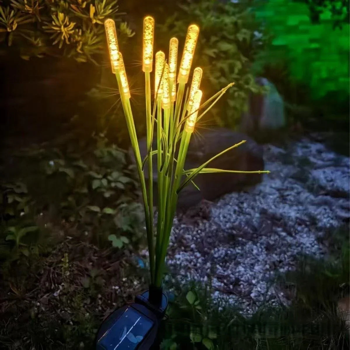 1 UD Lámpara solar de jardín oscilante tipo luciérnaga, impermeable, LED, para decoración de paisajes, para estanque, patio, jardín, camino
