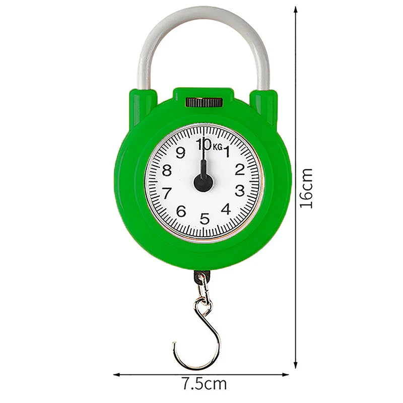 Portable 10kg Hanging Mechanical Scale | Luggage & Kitchen Weight Tool
