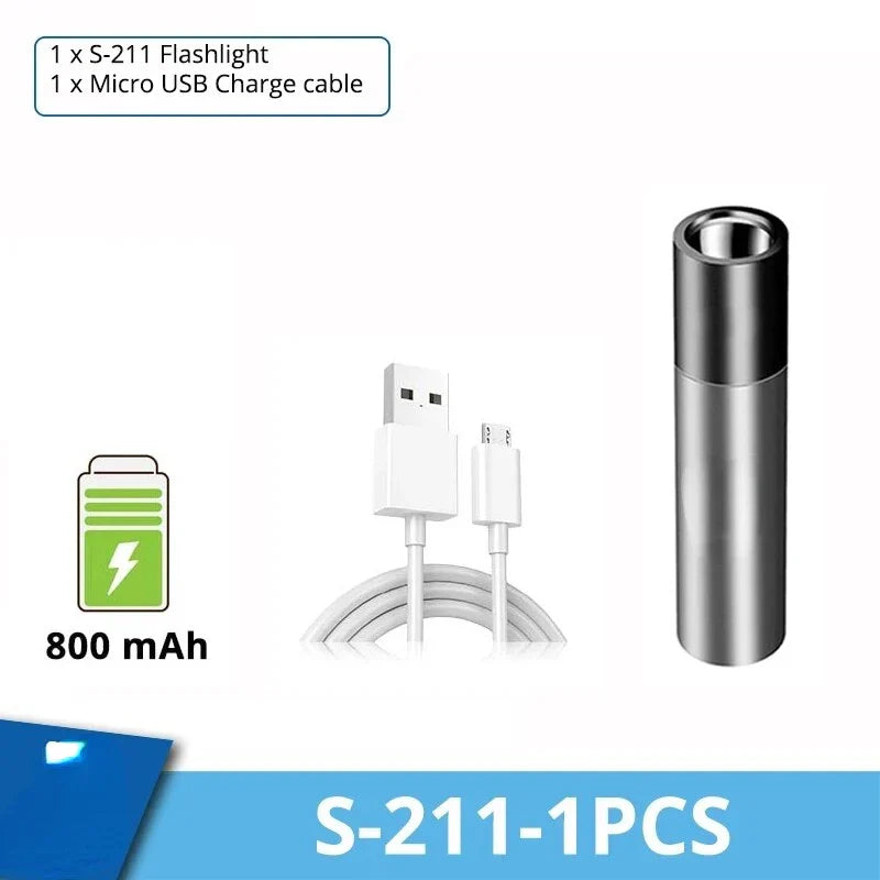 USB Rechargeable LED Flashlight | 1200mAh Waterproof Zoomable Camping Light