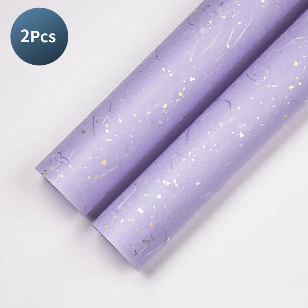 23.6 Floral Wrapping Paper Set | DIY Bouquet Wrap with Gold and Silver Accents