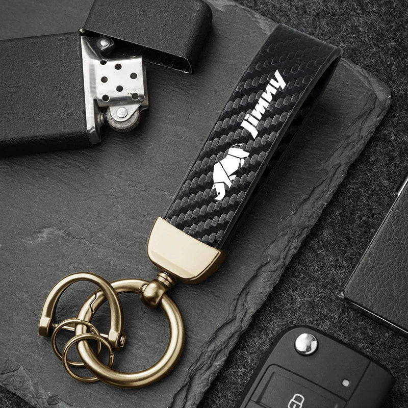 Carbon Fiber Style Keychain | Suzuki Car Key Accessory