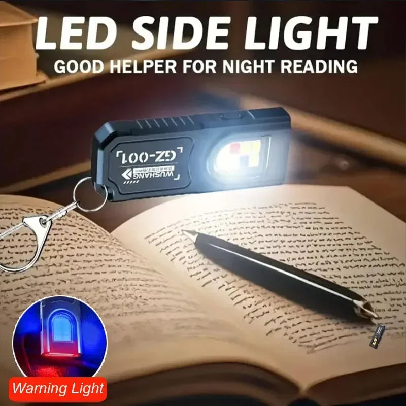USB Rechargeable Magnetic Keychain Flashlight | 5 Light Modes Hands Free Headlamp