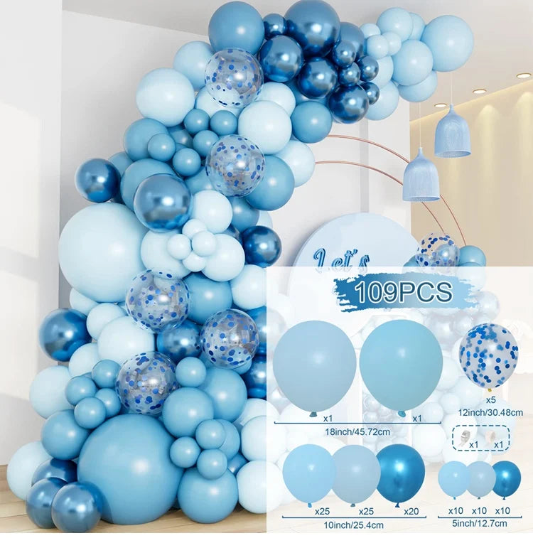 Kit de arco de guirnalda de globos azules, decoración de fiesta de cumpleaños para niños y hombres, artículos para fiesta de bodas y cumpleaños, decoración para baby shower, globos de látex