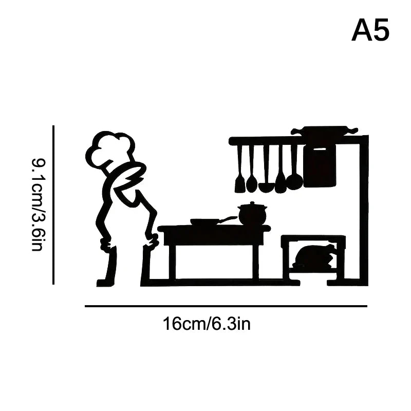 La Linea Minimalist Line Art Stickers | Modern Home Decor Door Decal