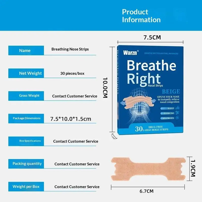 30 Pcs Nasal Strips for Better Breathing | Snoring Relief Mouth Tape