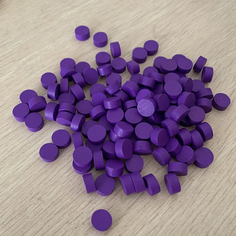 100 Piezas de Madera, 8 Colores, Fichas de Ajedrez Coloridas, Accesorios de Juego 10*5MM