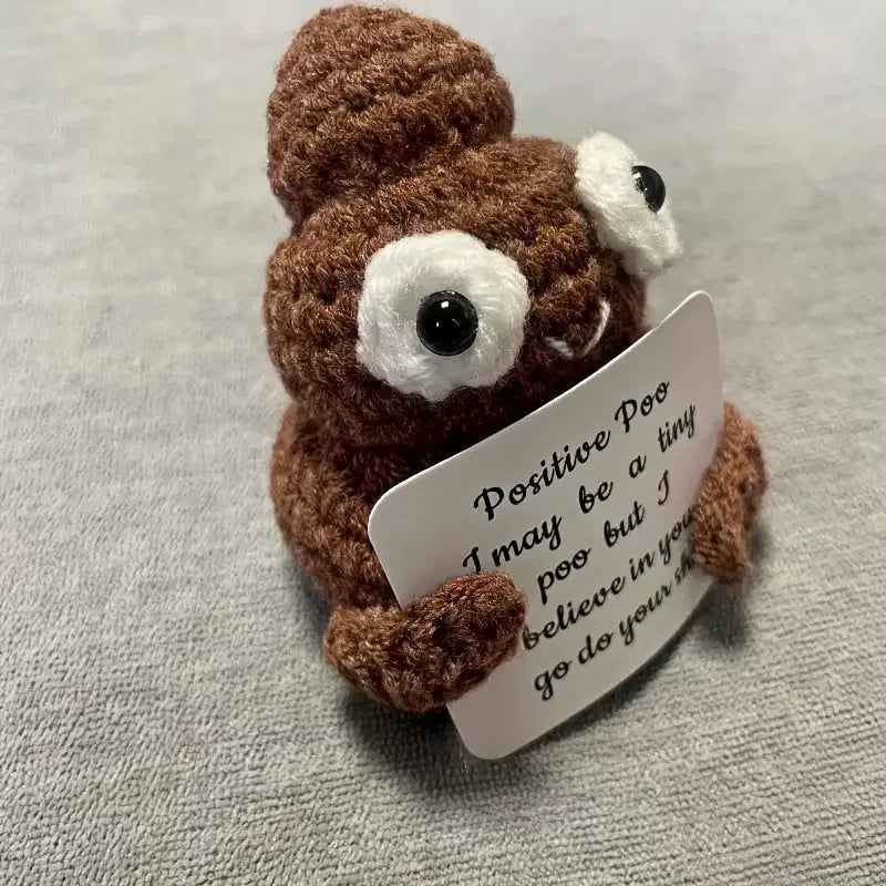 Tissage créatif de fils faits à la main avec une énergie positive, cartes de crottes de jouets drôles et mignons, cadeaux pour amis, cadeaux de Noël.