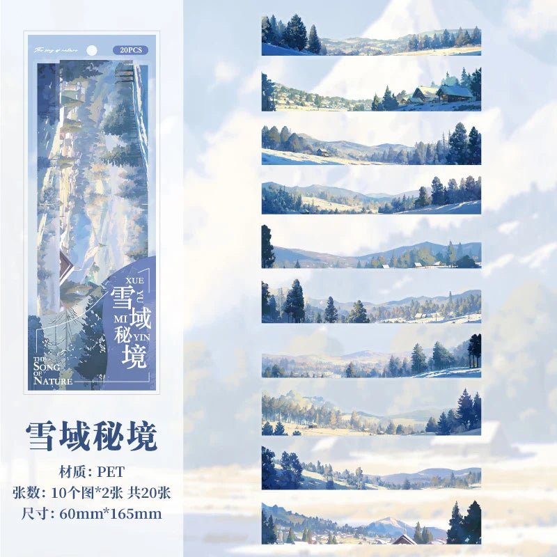 Natural Scenery Sticker Pack | 20pcs Landscape Stickers for Junk Journal DIY