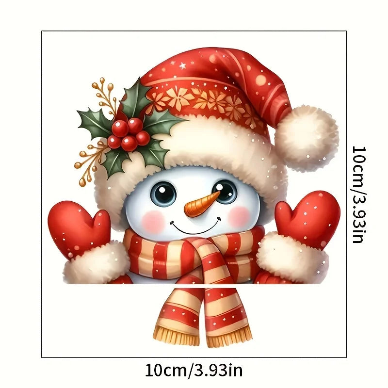 Santa Claus and Snowman Christmas Switch Sticker | Festive Self-Adhesive Wall Decal