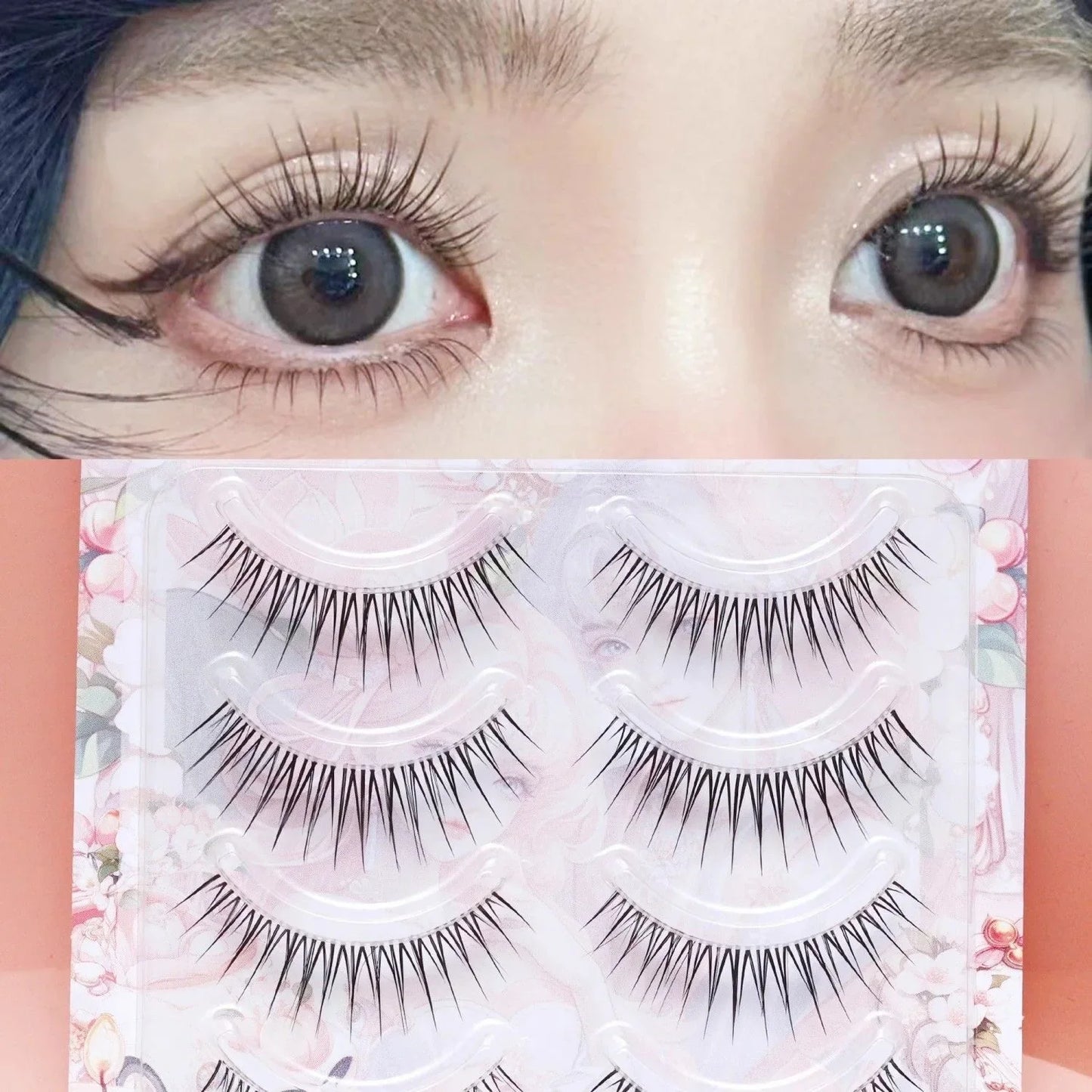 5 Pairs Short False Eyelashes Hard Stem Natural Look Daily Wear | Nude Makeup Lashes