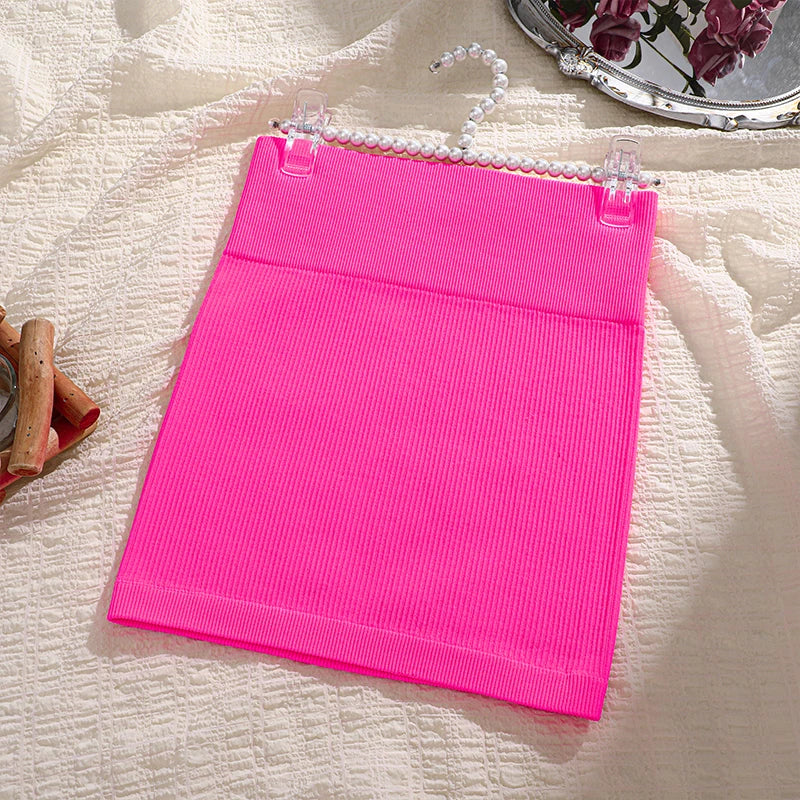 High Waist Knit Mini Skirt